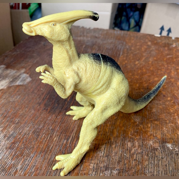 Vtg Miniature Rubber Plastic Parasaurolophus Dinosaur Toy Figurine - Picture 3 of 12